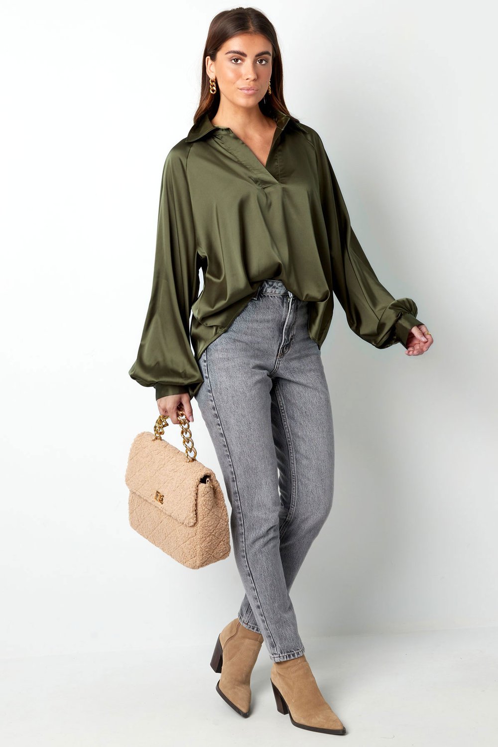 Bluse mit Puffärmeln, lila h5Bild11